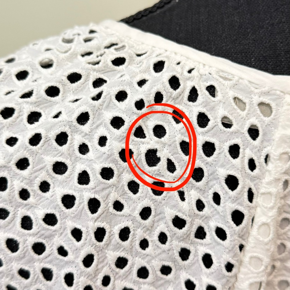 Everlane White Eyelet Tiered Midi Dress Puff Sleeve Cotton Womens XS Puff Sleeve - Picture 8 of 8